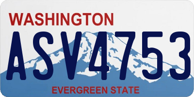 WA license plate ASV4753