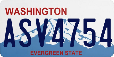 WA license plate ASV4754