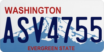 WA license plate ASV4755