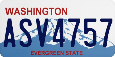 WA license plate ASV4757