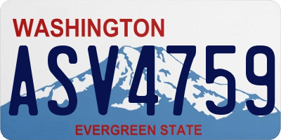 WA license plate ASV4759