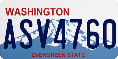WA license plate ASV4760