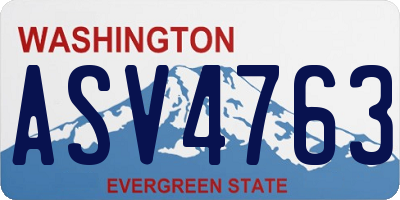 WA license plate ASV4763