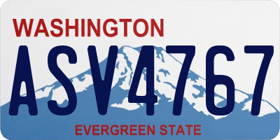 WA license plate ASV4767