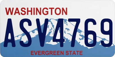 WA license plate ASV4769