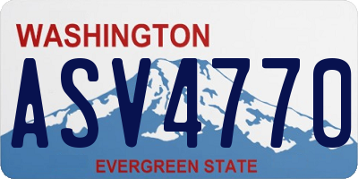 WA license plate ASV4770