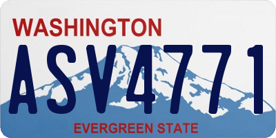 WA license plate ASV4771