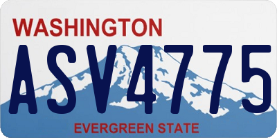WA license plate ASV4775