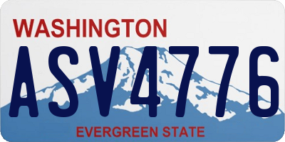 WA license plate ASV4776