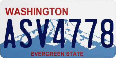 WA license plate ASV4778