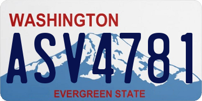 WA license plate ASV4781