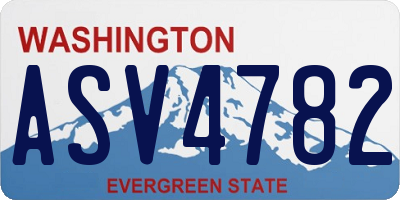 WA license plate ASV4782