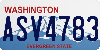 WA license plate ASV4783