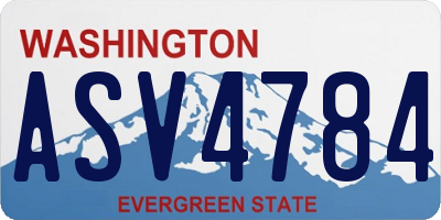 WA license plate ASV4784
