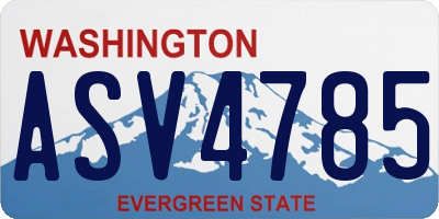 WA license plate ASV4785