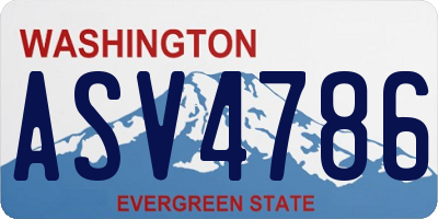 WA license plate ASV4786