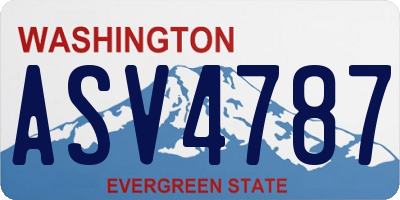 WA license plate ASV4787