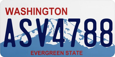 WA license plate ASV4788