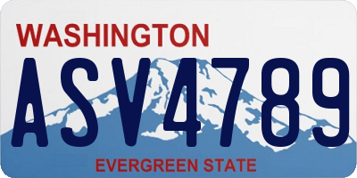 WA license plate ASV4789