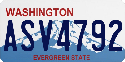 WA license plate ASV4792
