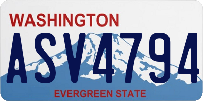 WA license plate ASV4794