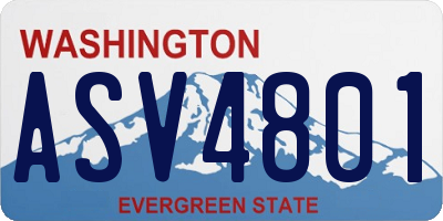WA license plate ASV4801