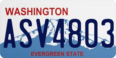 WA license plate ASV4803