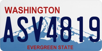 WA license plate ASV4819