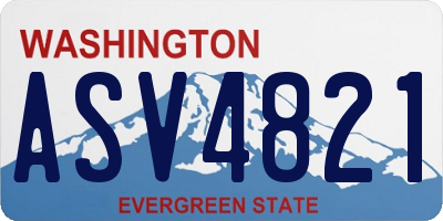 WA license plate ASV4821