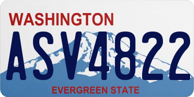 WA license plate ASV4822