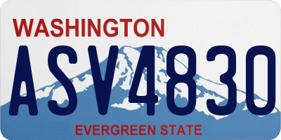 WA license plate ASV4830