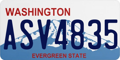 WA license plate ASV4835