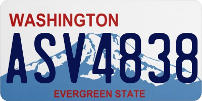 WA license plate ASV4838