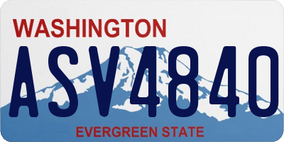 WA license plate ASV4840