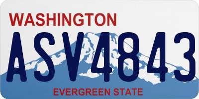 WA license plate ASV4843