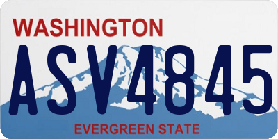 WA license plate ASV4845