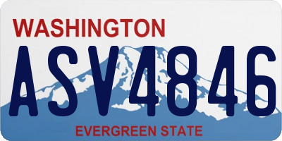 WA license plate ASV4846
