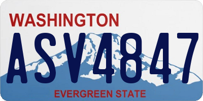 WA license plate ASV4847