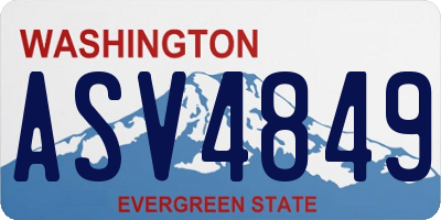 WA license plate ASV4849