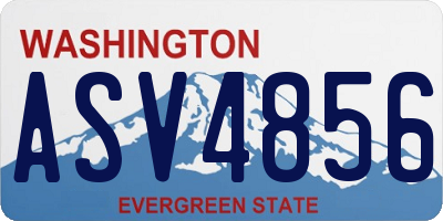 WA license plate ASV4856