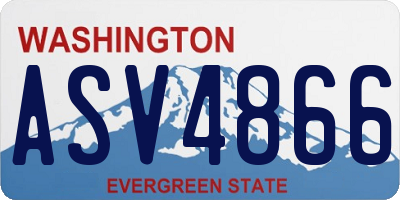 WA license plate ASV4866