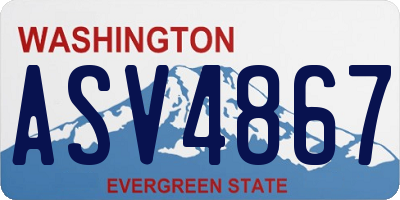 WA license plate ASV4867