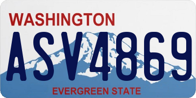 WA license plate ASV4869