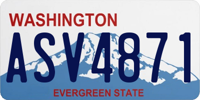 WA license plate ASV4871