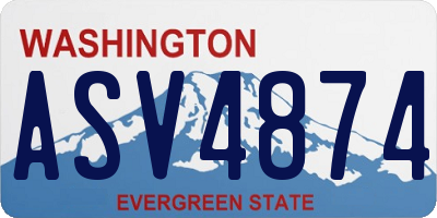WA license plate ASV4874