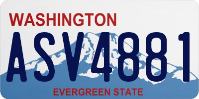 WA license plate ASV4881