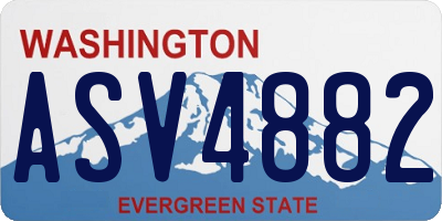 WA license plate ASV4882