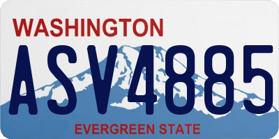 WA license plate ASV4885