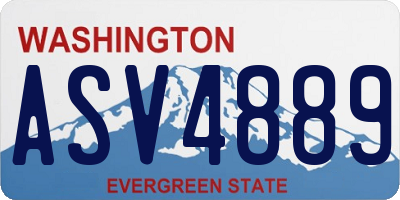 WA license plate ASV4889