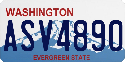 WA license plate ASV4890